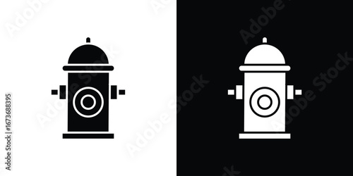 Fire hydrant icon. The black silhouette vector