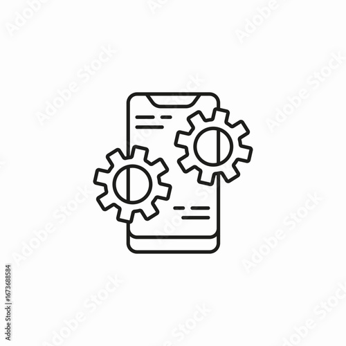phone settings gears icon sign vector