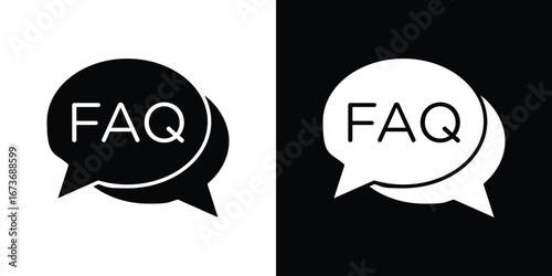 FAQs icon. The black silhouette vector