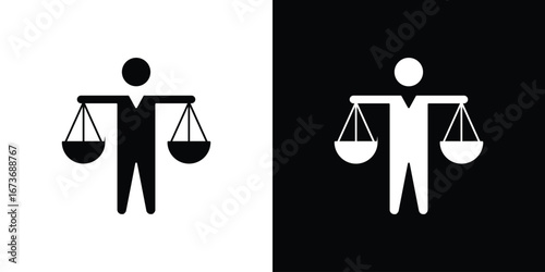 Ethics icon. The black silhouette vector
