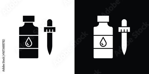 Essential oils icon. The black silhouette vector