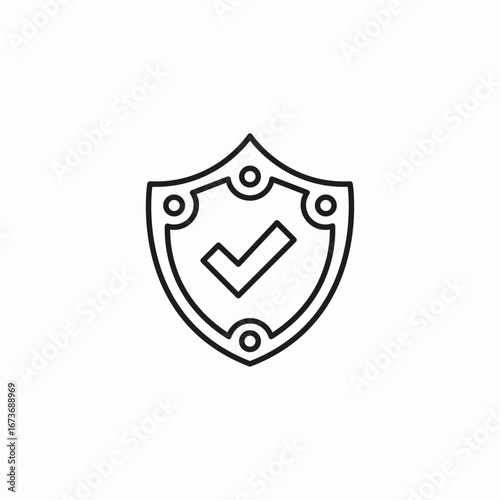shield with checkmark icon sign vector