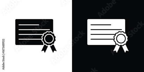 Diploma icon. The black silhouette vector