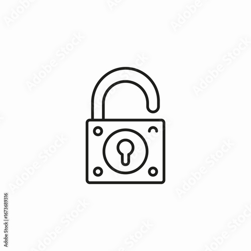 unlocked open padlock icon sign vector