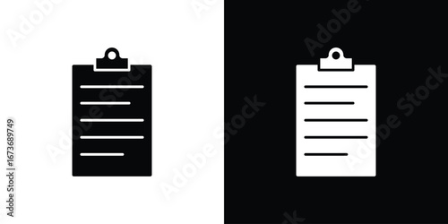 Clipboard icon. The black silhouette vector