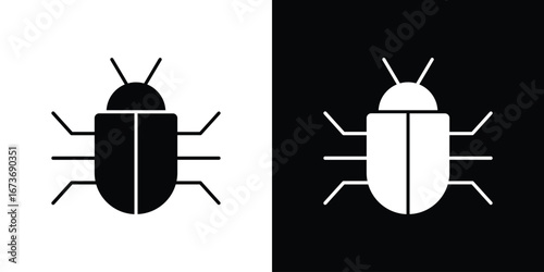 Bug icon. The black silhouette vector