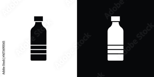 Bottle icon. The black silhouette vector
