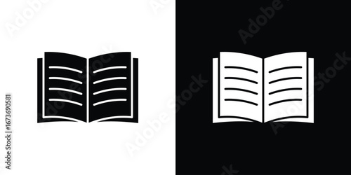 Book icon. The black silhouette vector