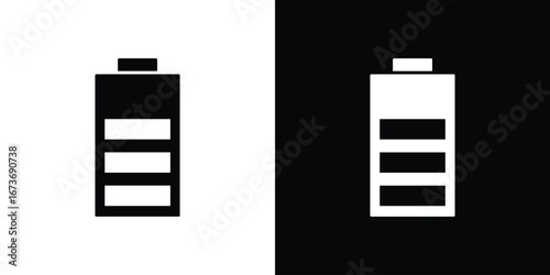 Battery icon. The black silhouette vector