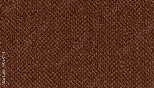 Brown herringbone textured fabric