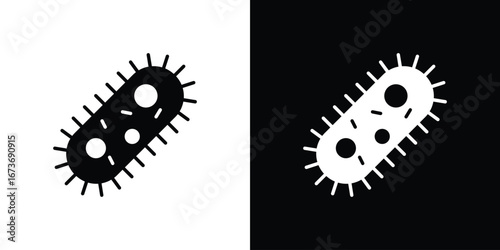Bacteria icon. The black silhouette vector