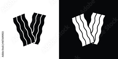 Bacon icon. The black silhouette vector