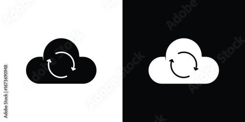 Backup icon. The black silhouette vector