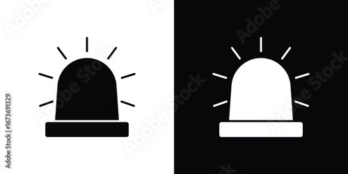Ambulance siren icon. The black silhouette vector