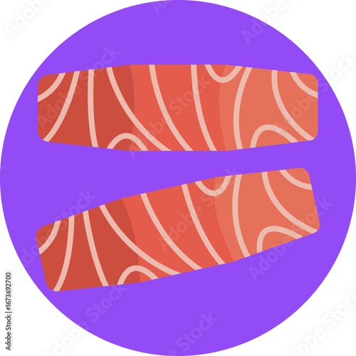 Raw salmon fillet, ready for cooking or serving.