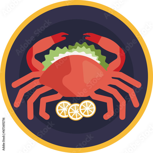 A cooked crab served on a plate, ready to eat.