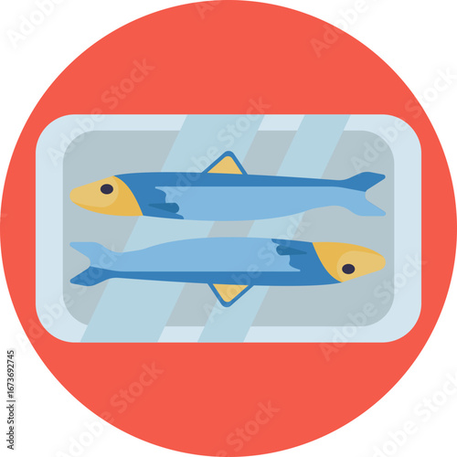 A fresh sardine, often used in seafood dishes.