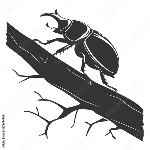 vector illustration of a black bug