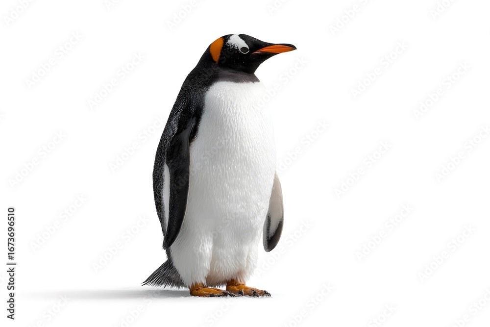 Naklejka premium Penguin standing isolated on clean white background