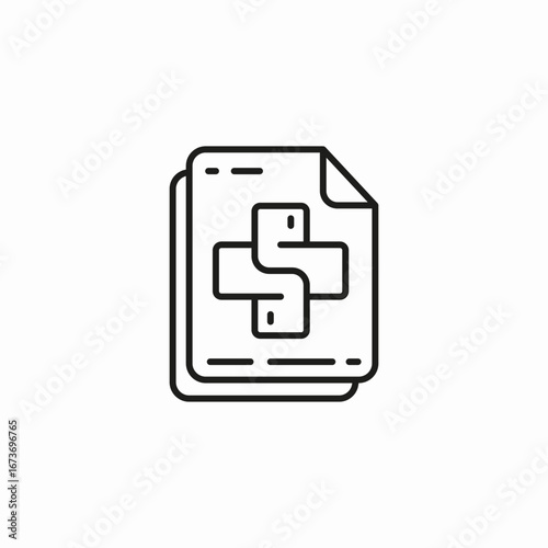 document with cross icon sign vector