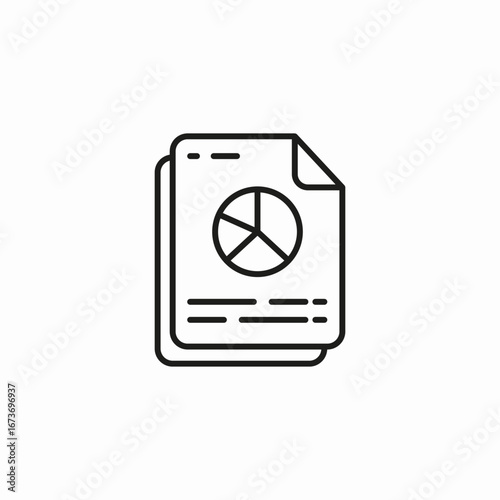 documents with piechart icon sign vector