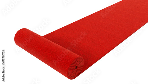 Red Carpet Roll: Capturing the essence of grandeur, a rolled-up red carpet symbolizes luxury and achievement, a pathway to special events and exclusive access.