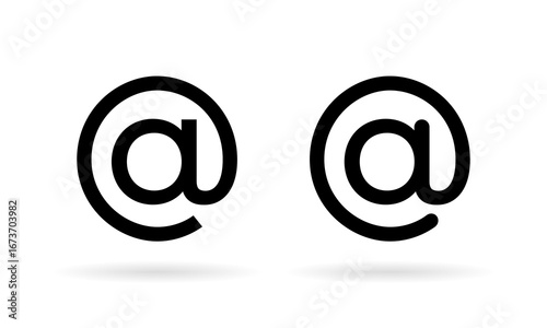 Mention icon isolated on white background. Email address symbol. Social media at sign