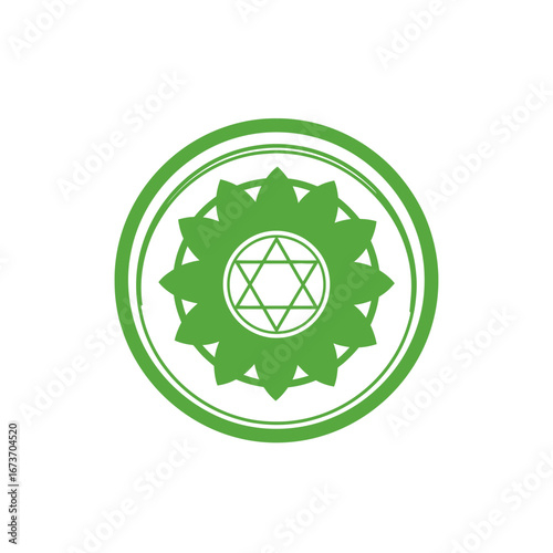 Green Chakra Symbol in Graphic Design