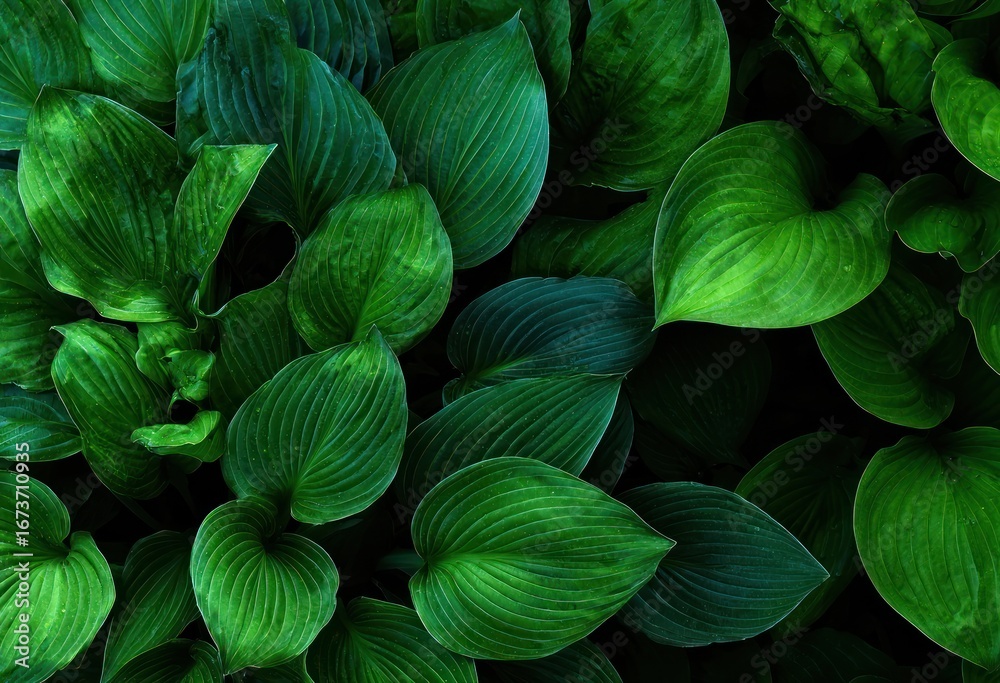 Deep green foliage, close-up Deep green foliage, close-up