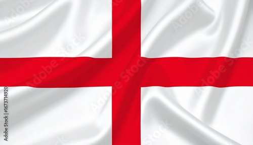 England flag with red St George’s cross on white field.