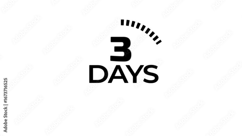 21 days to go, 21 days count animation, motion graphics running numbers counting days.21 days in a month 21 days left, 4K HD video with white and black background .