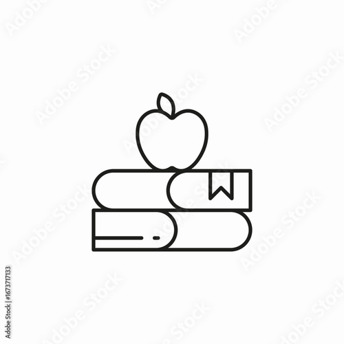 apple and books icon sign vector