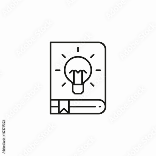 book idea lightbulb icon sign vector