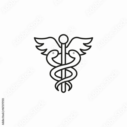 caduceus medical symbol icon sign vector
