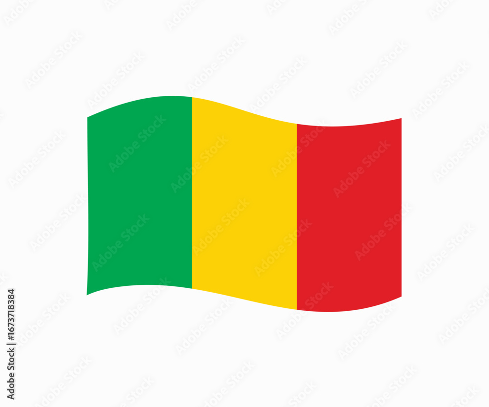 Fototapeta premium Mali waving flag icon. Mali flag icon vector design and illustration.