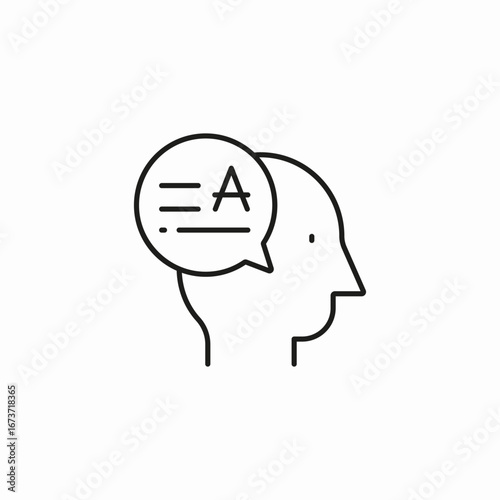 head language thought icon sign vector