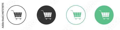 Shopping cart icon for design and web.