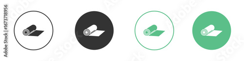 Yoga mat icon for design and web.