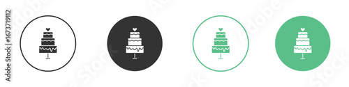 Wedding cake icon for design and web.