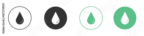 Water drop shape icon for design and web.