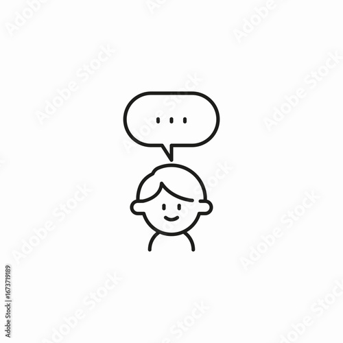 person with speechbubble icon sign vector