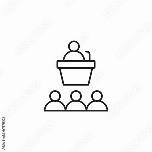 public speaking conference icon sign vector