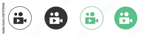 Video camera icon for design and web.