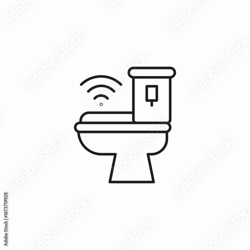 smart toilet appliance icon sign vector