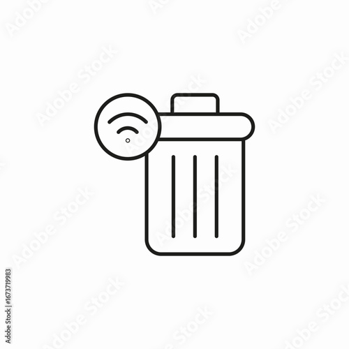 smart trash bin icon sign vector
