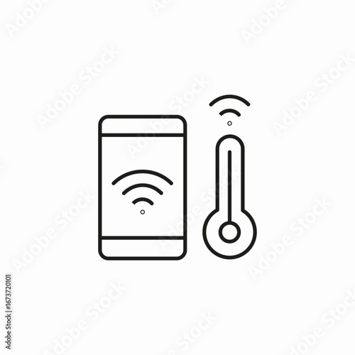 smartphone temperature control icon sign vector