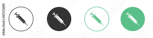 Syringe icon for design and web.
