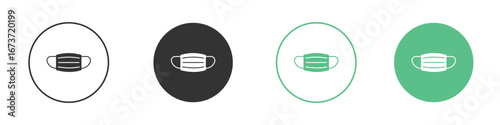 Surgical mask icon for design and web.