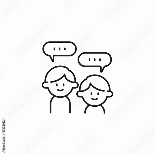 two people talking icon sign vector