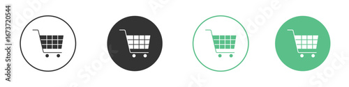 Shopping trolley icon for design and web.